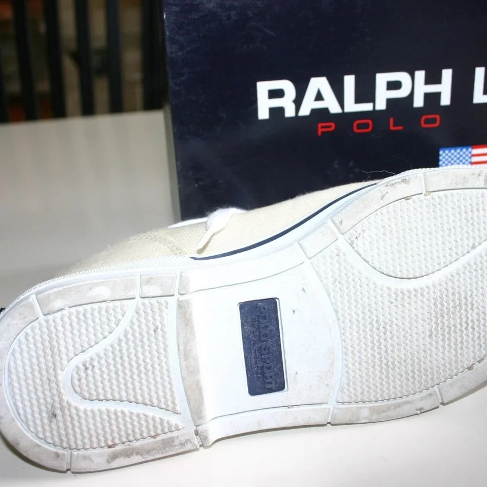 RALPH LAUREN POLO SPORT Sneaker 8B Color OATS/Tan Excellent Worn Inside Twice - Picture 10 of 10
